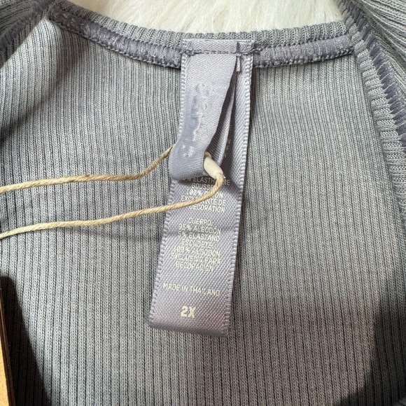 SKIMS Stretch Cotton Rib Bodysuit in Pacific 2X NWT - Picture 4 of 7